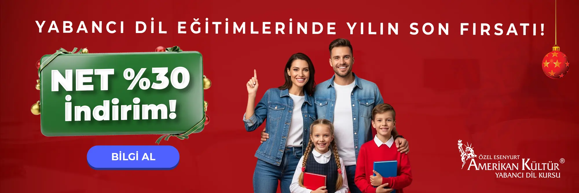 Yabancı Dil Eğitimlerinde Yılın Son Fırsatı! Net %30 İndirim!